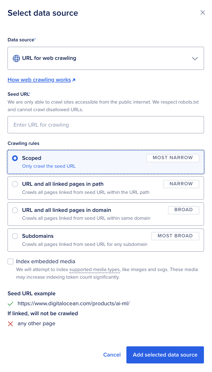 How to create a knowledge base for the AI agent
