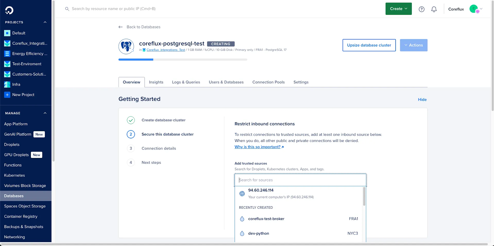 PostgreSQL inbound access and VPC rules