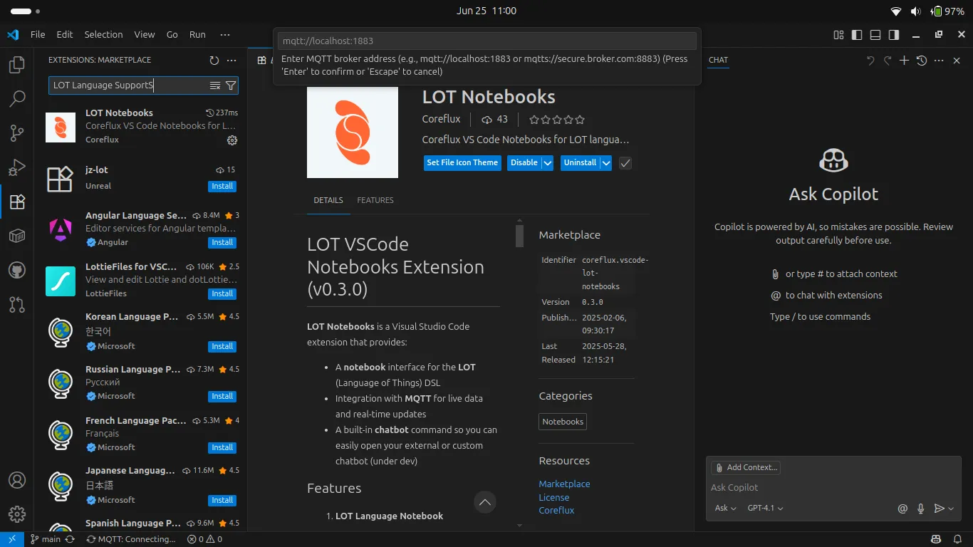LoT Notebook extension in Visual Studio Code
