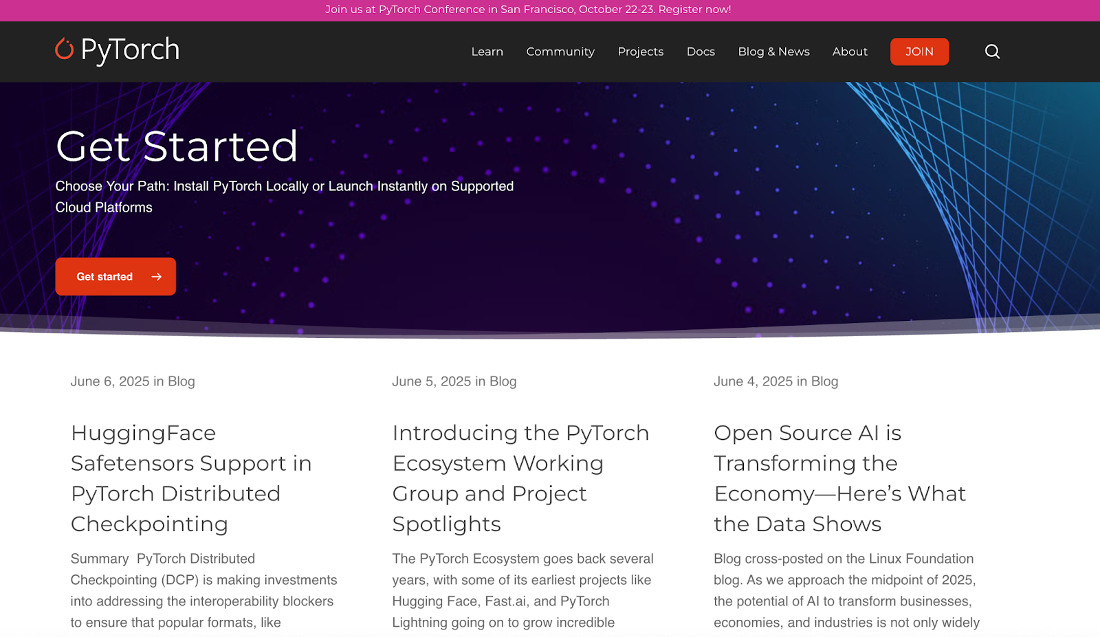 PyTorch website